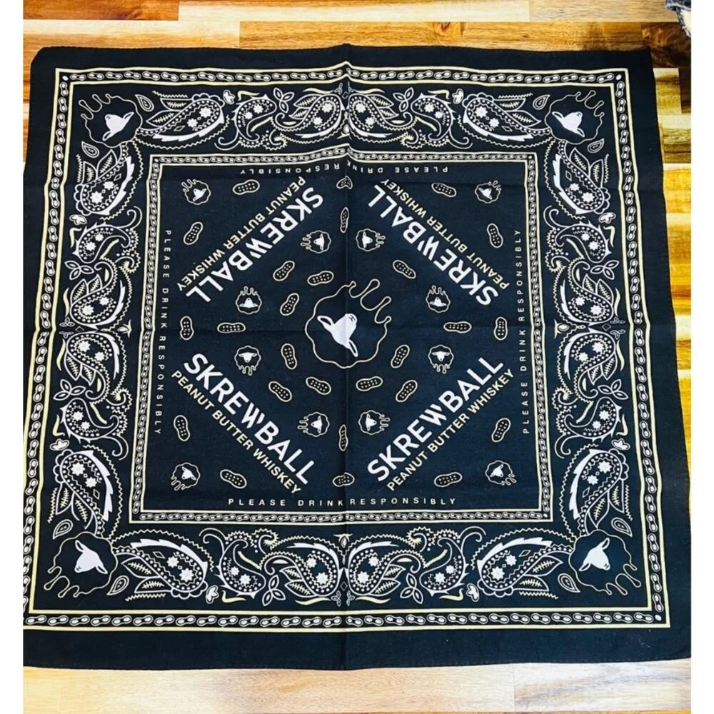 2 bandanas, Seagrams Vodka  & Skewball Whiskey